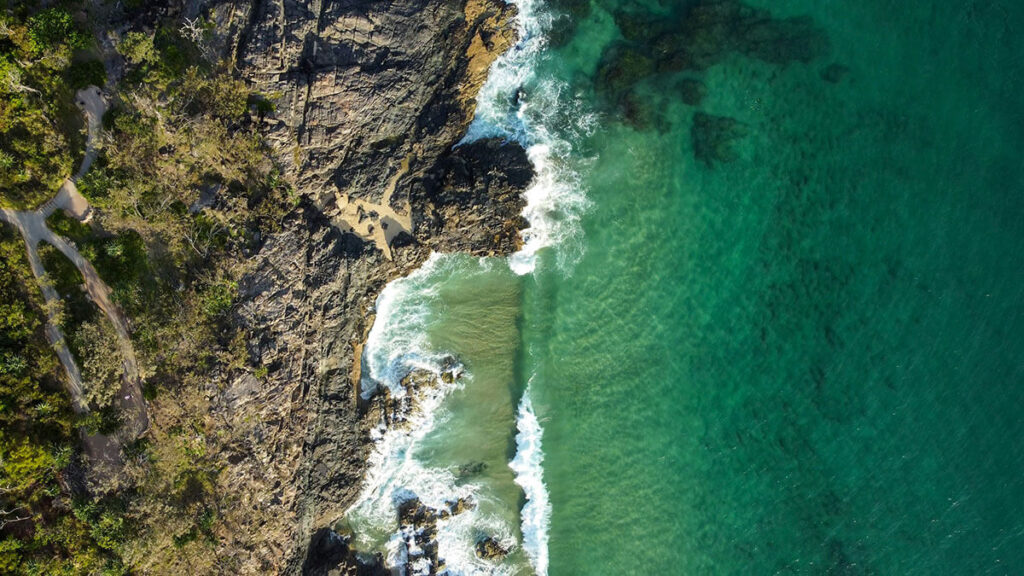 Overview of ocean meeting land.